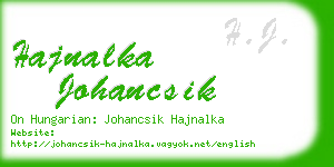 hajnalka johancsik business card